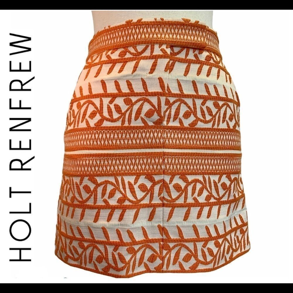 Holt Renfrew orange cream skirt size 0